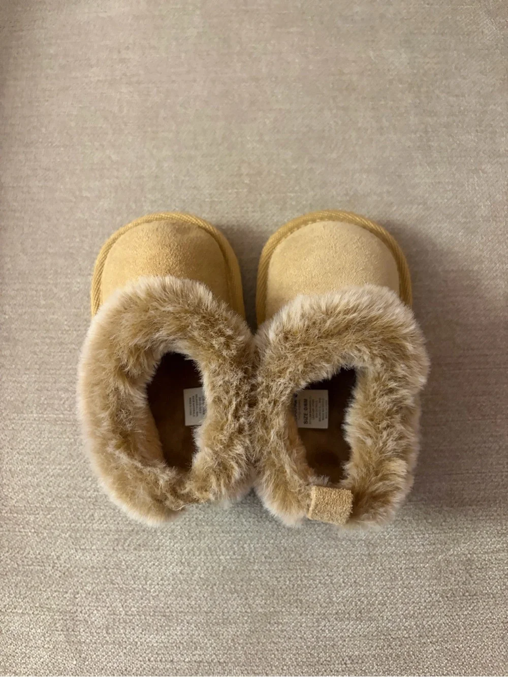 Bearpaw Baby Cozy Faux Fur Lined Slippers - Camel